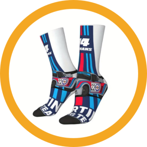 Le Mans Porsche Martini Socks