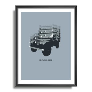 Blue Minimal Retro Land Rover Poster