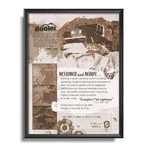 Sepia Land Rover Newspaper Poster