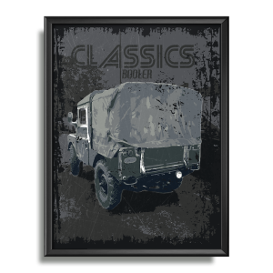Withered Grey Vintage Land Rover Poster